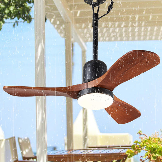 36" Outdoor Gazebo Fan with Dimmable Light and Memory Remote, Plug-In Wet Rated Outdoor Ceiling Fan, Outdoor Hanging Fan For Gazebo, Patio, Waterproof